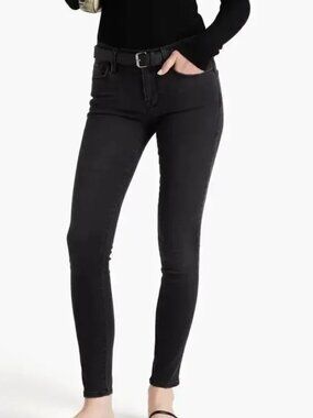 FRAME DENIM LE SKINNY DE JEANNE JEANS MID RISE STRETCH DENIM sz 27 BLACK